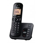 Panasonic KX-TGC220E - Cordless phone - answering system with caller ID/call waiting - DECT\\GAP - 3-way call capability - black KX-TGC220EB