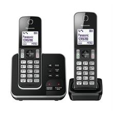 Panasonic KX-TGD322E - Cordless phone - answering system with caller ID/call waiting - DECT\\GAP - 3-way call capability - black, silver + additional handset KX-TGD322EB