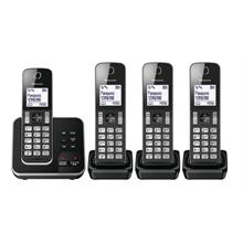 Panasonic KX-TGD324E - Cordless phone - answering system with caller ID/call waiting - DECT\\GAP - 3-way call capability - black, silver + 3 additional handsets KX-TGD324EB