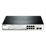 D-Link Web Smart DGS-1210-10P - Switch - Managed - 8 x 10/100/1000 (PoE+) + 2 x Gigabit SFP - desktop - PoE+ (78 W) DGS-1210-10P